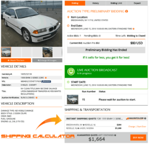 car shipping cost to nigeria