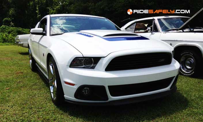 White Car Ford Mustang