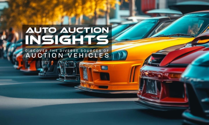 Banner titled "Auto Auction Insights" with the text "Discover the diverse sources of auction vehicles."