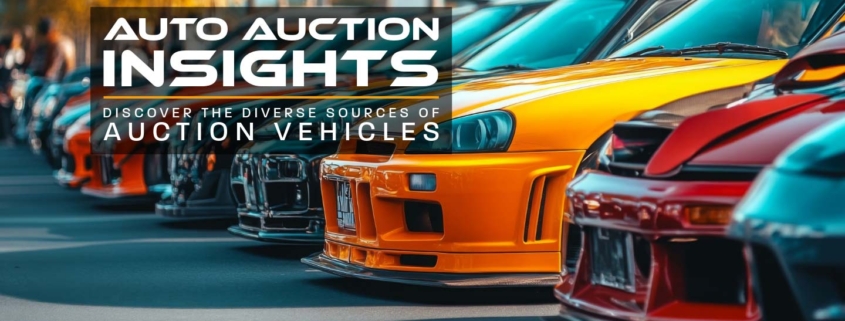 Banner titled "Auto Auction Insights" with the text "Discover the diverse sources of auction vehicles."