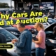 Website banner featuring the text "Why Cars Are Sold at Auction?" and "Discover how car auctions work and unlock exclusive buying opportunities"