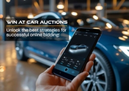 Banner depicting excitement of online car auctions with the text "Win Big at Car Auctions"