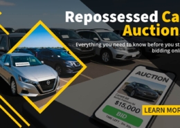 Repossessed Car Auctions – What You Need to Know | RideSafely Banner reading: Repossessed Car Auctions – Everything you need to know before you start bidding online.