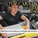 Banner highlighting the best vehicle options for delivery drivers available at auction.