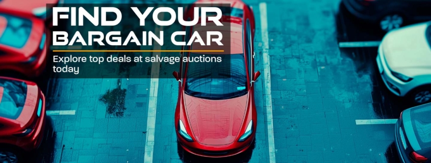 Banner showcasing the opportunity to find bargain cars at salvage auctions, featuring a call to action to view auctions