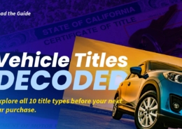 Vehicle Titles Decoded | 10 Title Types You Should Know Before Buying | RideSafely Website banner titled Vehicle Titles Decoded with the subtitle Explore all 10 title types before your next car purchase.