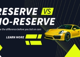 Banner reading: Reserve vs No-Reserve – Know the Difference Before You Bid on Cars at Online Car Auctions