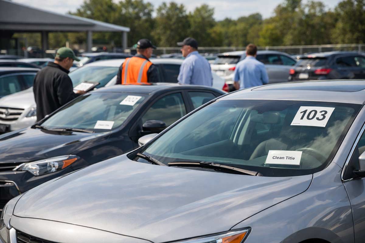 Clean title used cars displayed at a U.S. auto auction with verified vehicle listings