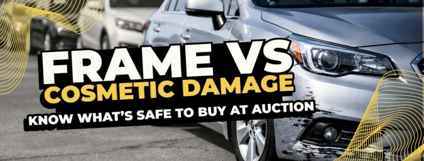 Frame vs cosmetic damage at car auctions, showing which vehicles are safe to buy before bidding