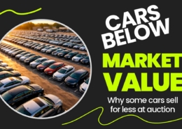Cars Below Market Value banner explaining why some cars sell for less at auction