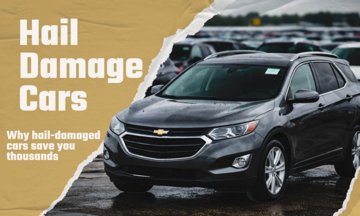 Hail Damage Cars banner highlighting why hail-damaged cars save you thousands at auction