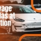 Salvage Teslas at Auction banner showing damaged Tesla at auction yard with message Big savings or costly risk Know before you bid