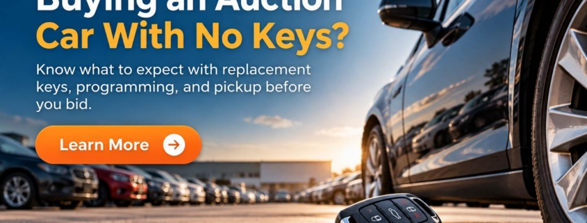 Auction Cars With No Keys Buyer Guide | RideSafely | RideSafely Auction car with no keys in a vehicle lot with key replacement and bidding guidance