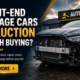 Front-end damaged car at auction with tips on repair risks, hidden damage, and buying considerations