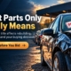 What Parts Only Means at a Salvage Auction | RideSafely | RideSafely Damaged auction vehicle marked Parts Only with a guide to rebuilding, registration, and bidding
